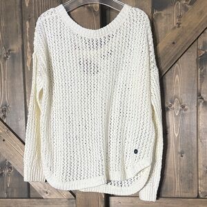 Hollister Cream Open-Knit Sweater